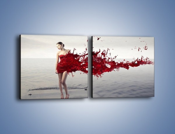 Obraz na płótnie – Krew suknia i woda – dwuczęściowy kwadratowy poziomy L361
