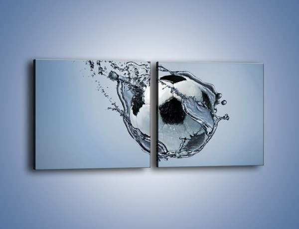 Obraz na płótnie – Piłka w wodnej skorupce – dwuczęściowy kwadratowy poziomy O015