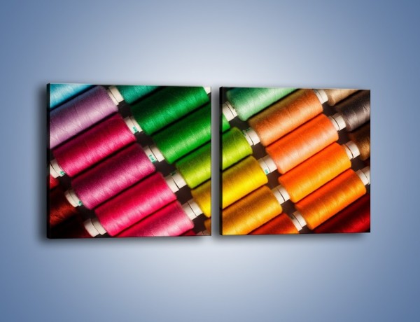 Obraz na płótnie – Szpulki kolorowych nici – dwuczęściowy kwadratowy poziomy O035