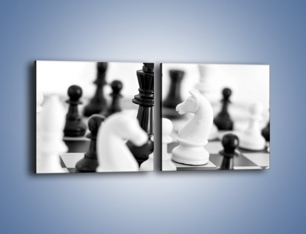Obraz na płótnie – Walka o wygraną w szachy – dwuczęściowy kwadratowy poziomy O097