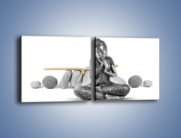 Obraz na płótnie – Budda wśród szarości – dwuczęściowy kwadratowy poziomy O220