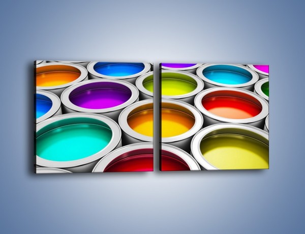 Obraz na płótnie – Paleta kolorowych pojemniczków – dwuczęściowy kwadratowy poziomy O253