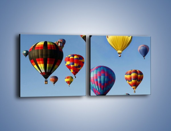 Obraz na płótnie – Kolorowe balony na niebie – dwuczęściowy kwadratowy poziomy TM009