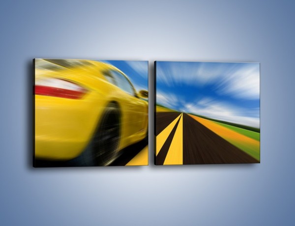 Obraz na płótnie – Pędzące Porsche – dwuczęściowy kwadratowy poziomy TM028