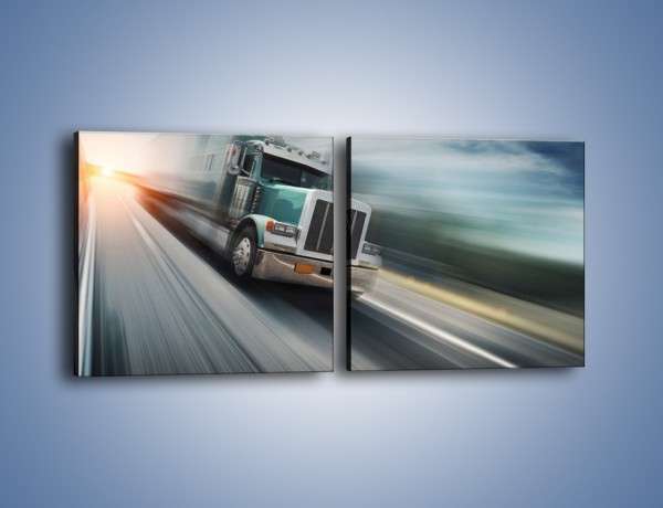 Obraz na płótnie – Pędząca ciężarówka na autostradzie – dwuczęściowy kwadratowy poziomy TM035