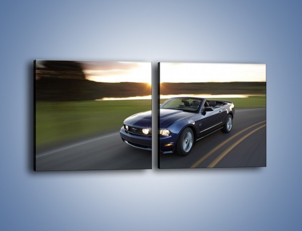 Obraz na płótnie – Ford Mustang Shelby GT500 na zakręcie – dwuczęściowy kwadratowy poziomy TM051