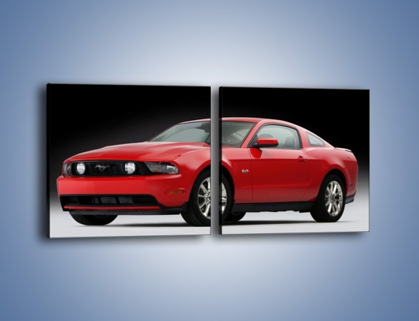 Obraz na płótnie – Czerwony Ford Mustang GT – dwuczęściowy kwadratowy poziomy TM052