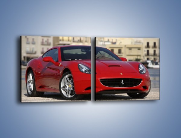 Obraz na płótnie – Czerwone Ferrari California – dwuczęściowy kwadratowy poziomy TM057