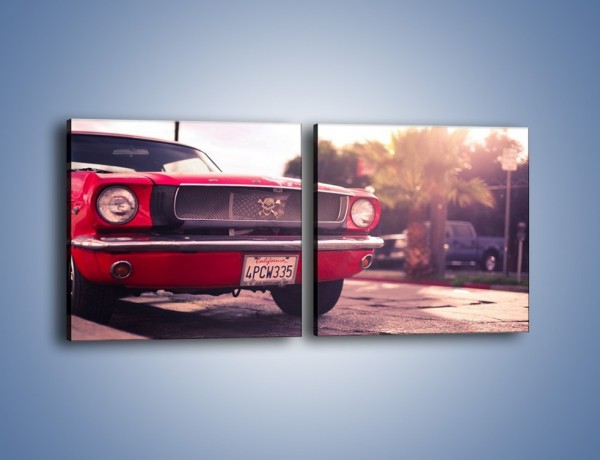 Obraz na płótnie – Czerwony Ford Mustang – dwuczęściowy kwadratowy poziomy TM087
