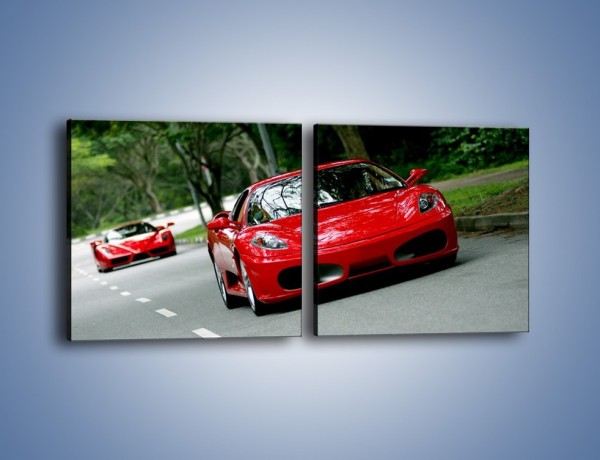 Obraz na płótnie – Ferrari F430 i Ferrari Enzo – dwuczęściowy kwadratowy poziomy TM090