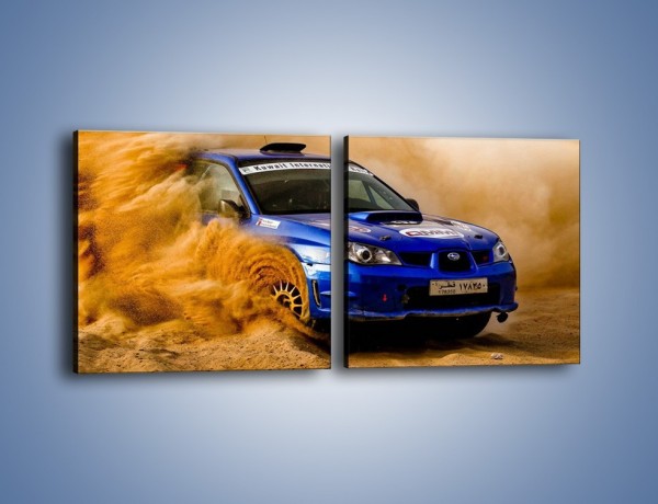 Obraz na płótnie – Subaru WRX STI na pustyni – dwuczęściowy kwadratowy poziomy TM104