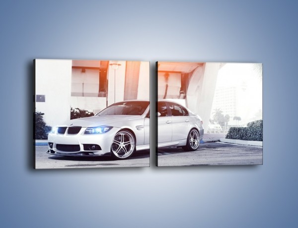 Obraz na płótnie – BMW 3 E90 – dwuczęściowy kwadratowy poziomy TM112