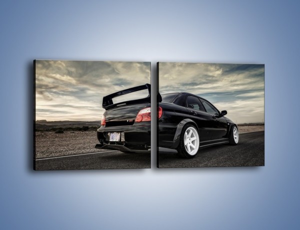 Obraz na płótnie – Czarne Subaru Impreza WRX Sti – dwuczęściowy kwadratowy poziomy TM133