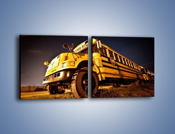 Obraz na płótnie – Amerykański School Bus – dwuczęściowy kwadratowy poziomy TM146