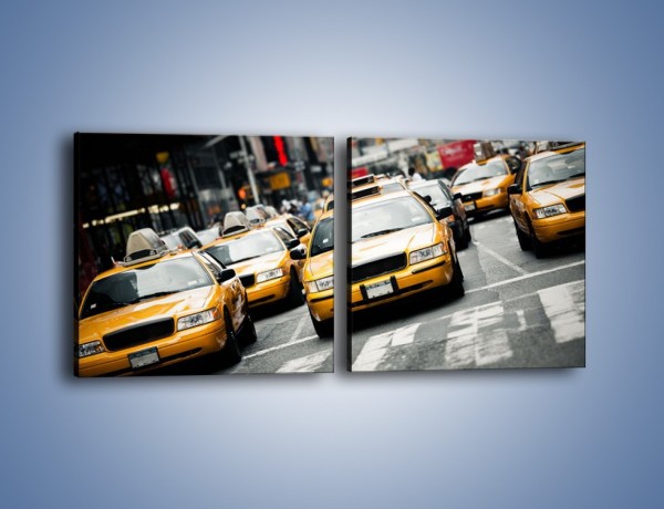 Obraz na płótnie – Nowojorskie taksówki – dwuczęściowy kwadratowy poziomy TM149