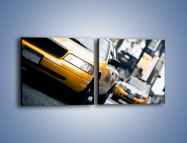 Obraz na płótnie – Taksówki w Nowym Jorku – dwuczęściowy kwadratowy poziomy TM151