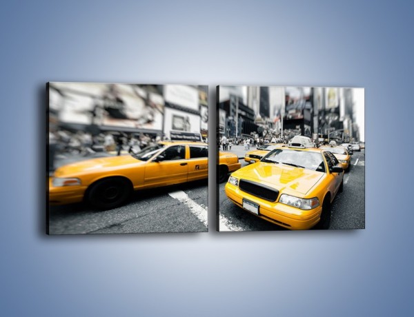 Obraz na płótnie – Taksówki na Times Square – dwuczęściowy kwadratowy poziomy TM152