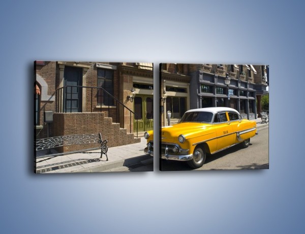 Obraz na płótnie – Amerykańska taksówka z lat 53 – dwuczęściowy kwadratowy poziomy TM164