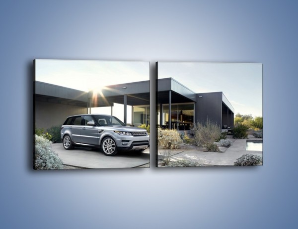 Obraz na płótnie – Range Rover Sport przed domem – dwuczęściowy kwadratowy poziomy TM189