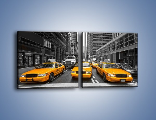 Obraz na płótnie – Żółte taksówki na Manhattanie – dwuczęściowy kwadratowy poziomy TM220