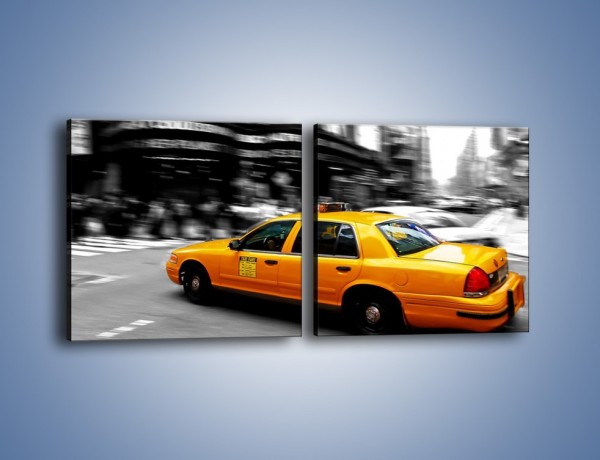 Obraz na płótnie – Taxi w Nowym Jorku – dwuczęściowy kwadratowy poziomy TM230