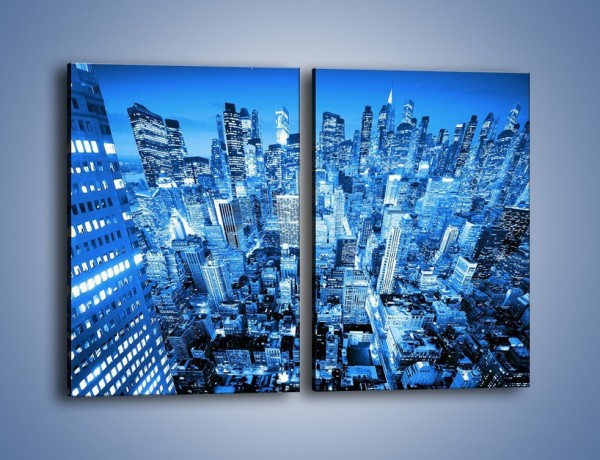 Obraz na płótnie – Centrum miasta w niebieskich kolorach – dwuczęściowy prostokątny pionowy AM042