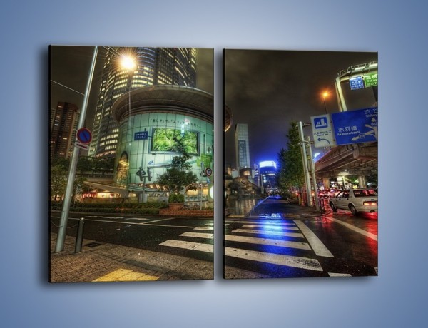 Obraz na płótnie – Spokojne Tokyo nocą – dwuczęściowy prostokątny pionowy AM056