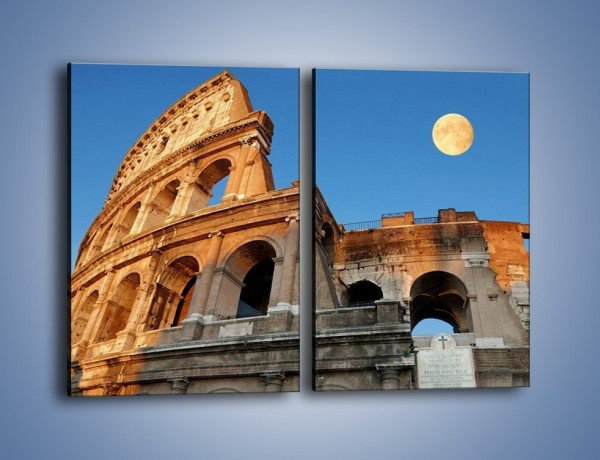 Obraz na płótnie – Pełnia księżyca nad Koloseum – dwuczęściowy prostokątny pionowy AM069