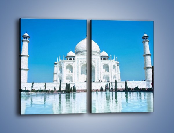 Obraz na płótnie – Taj Mahal pod błękitnym niebem – dwuczęściowy prostokątny pionowy AM077
