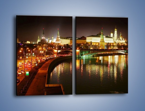 Obraz na płótnie – Moskwa nocą – dwuczęściowy prostokątny pionowy AM118