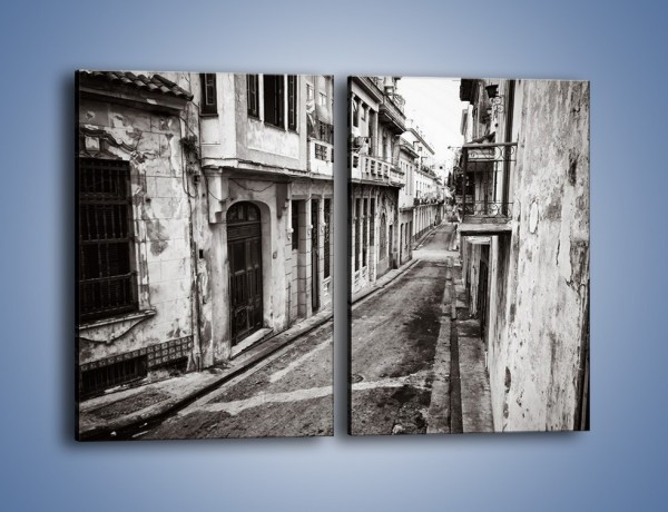 Obraz na płótnie – Urokliwa uliczka w starej części miasta – dwuczęściowy prostokątny pionowy AM124