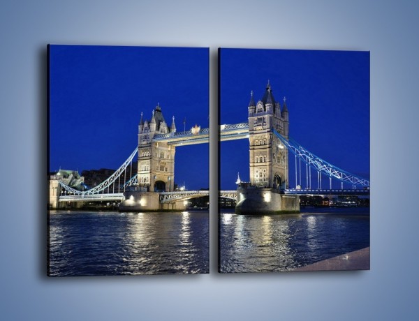 Obraz na płótnie – Tower Bridge nocą – dwuczęściowy prostokątny pionowy AM145