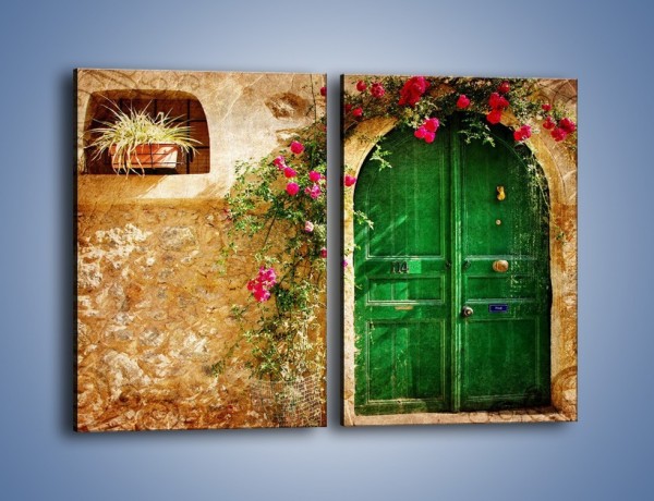 Obraz na płótnie – Drzwi w greckim domu vintage – dwuczęściowy prostokątny pionowy AM192