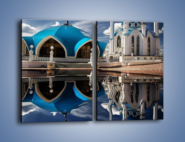 Obraz na płótnie – Meczet w odbiciu wody – dwuczęściowy prostokątny pionowy AM230