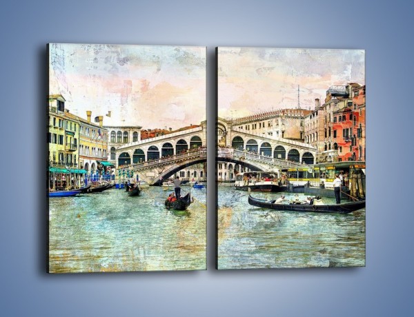 Obraz na płótnie – Wenecja w stylu vintage – dwuczęściowy prostokątny pionowy AM239