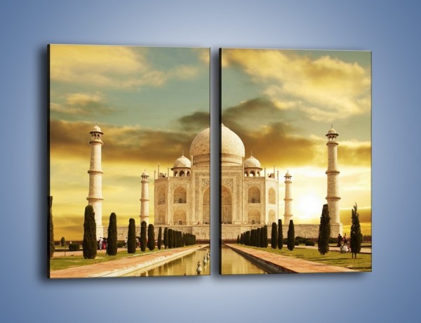 Obraz na płótnie – Tadź Mahal o zachodzie słońca – dwuczęściowy prostokątny pionowy AM285