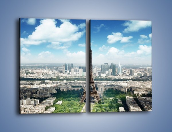 Obraz na płótnie – Chmury nad Wieżą Eiffla – dwuczęściowy prostokątny pionowy AM302