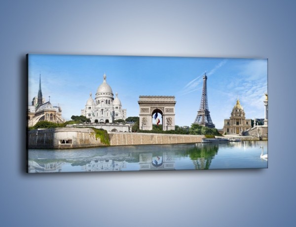 Obraz na płótnie – Atrakcje turystyczne Paryża – jednoczęściowy panoramiczny AM448