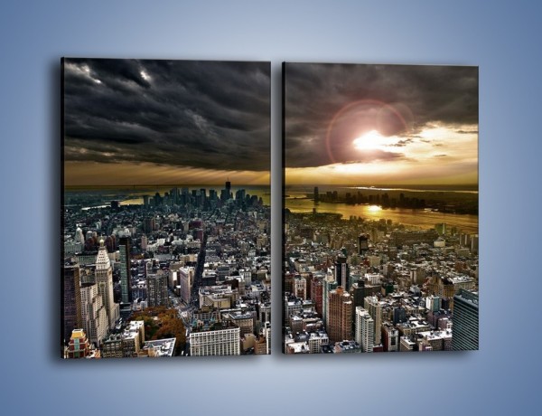 Obraz na płótnie – Czarne chmury nad Nowym Yorkiem – dwuczęściowy prostokątny pionowy AM347