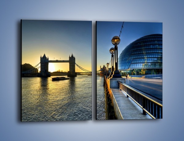 Obraz na płótnie – Londyński Tower Bridge – dwuczęściowy prostokątny pionowy AM348