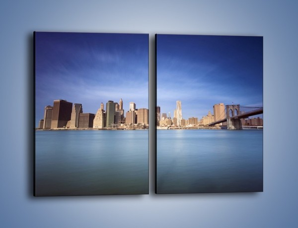 Obraz na płótnie – Nowy Jork i most Brookliński – dwuczęściowy prostokątny pionowy AM351
