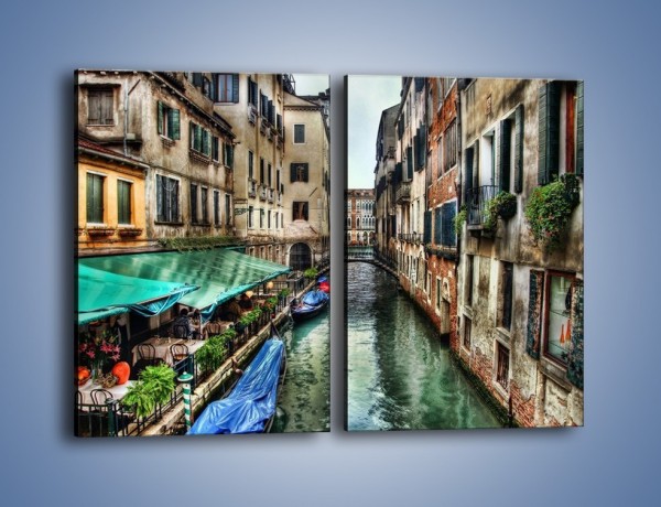 Obraz na płótnie – Wenecka uliczka w kolorach HDR – dwuczęściowy prostokątny pionowy AM374
