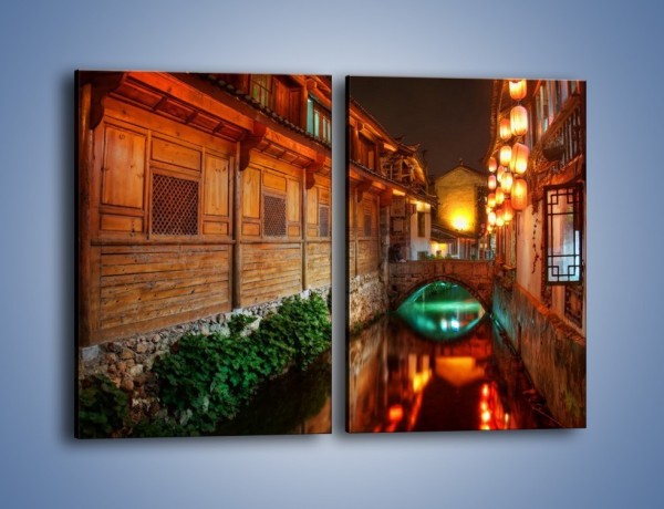 Obraz na płótnie – Kanał w chińskim mieście Lijiang – dwuczęściowy prostokątny pionowy AM391