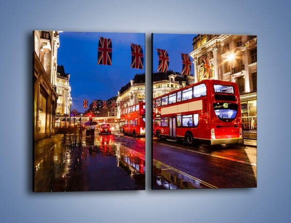 Obraz na płótnie – Londyn w deszczu – dwuczęściowy prostokątny pionowy AM407