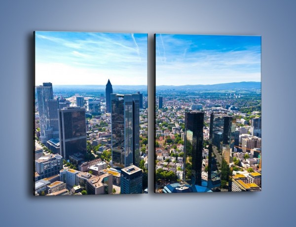Obraz na płótnie – Panorama Frankfurtu – dwuczęściowy prostokątny pionowy AM414
