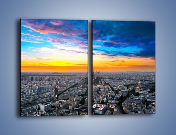 Obraz na płótnie – Panorama Paryża – dwuczęściowy prostokątny pionowy AM415
