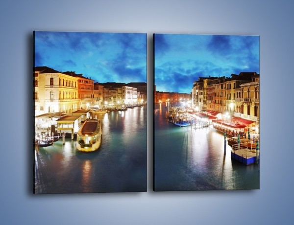 Obraz na płótnie – Światła Wenecji po zmroku – dwuczęściowy prostokątny pionowy AM430