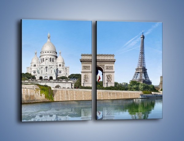 Obraz na płótnie – Atrakcje turystyczne Paryża – dwuczęściowy prostokątny pionowy AM448