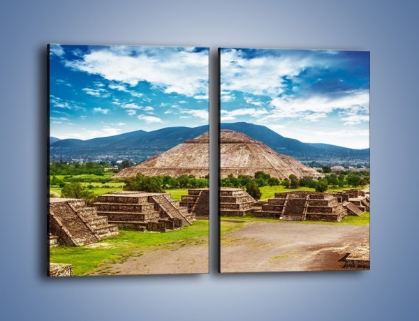 Obraz na płótnie – Piramida Słońca w Meksyku – dwuczęściowy prostokątny pionowy AM450