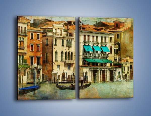 Obraz na płótnie – Weneckie domy w stylu vintage – dwuczęściowy prostokątny pionowy AM459